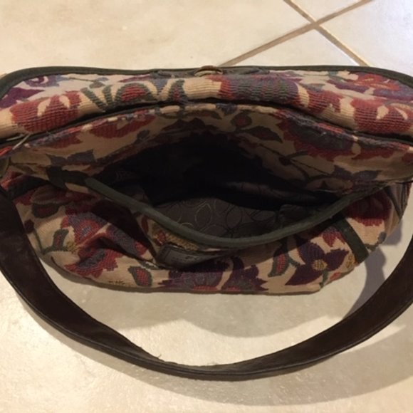 FOSSIL Vintage-Styled Embroidered Fabric Saddle Shoulder Bag 14"x11" - Picture 5 of 16